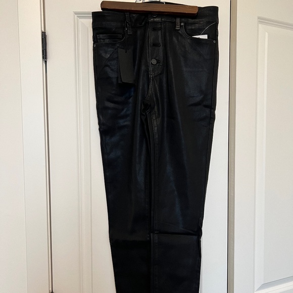 NWT PAIGE Hoxton Ankle Luxe Coated Jeans - Black Fog, Size 29 - Picture 5 of 5